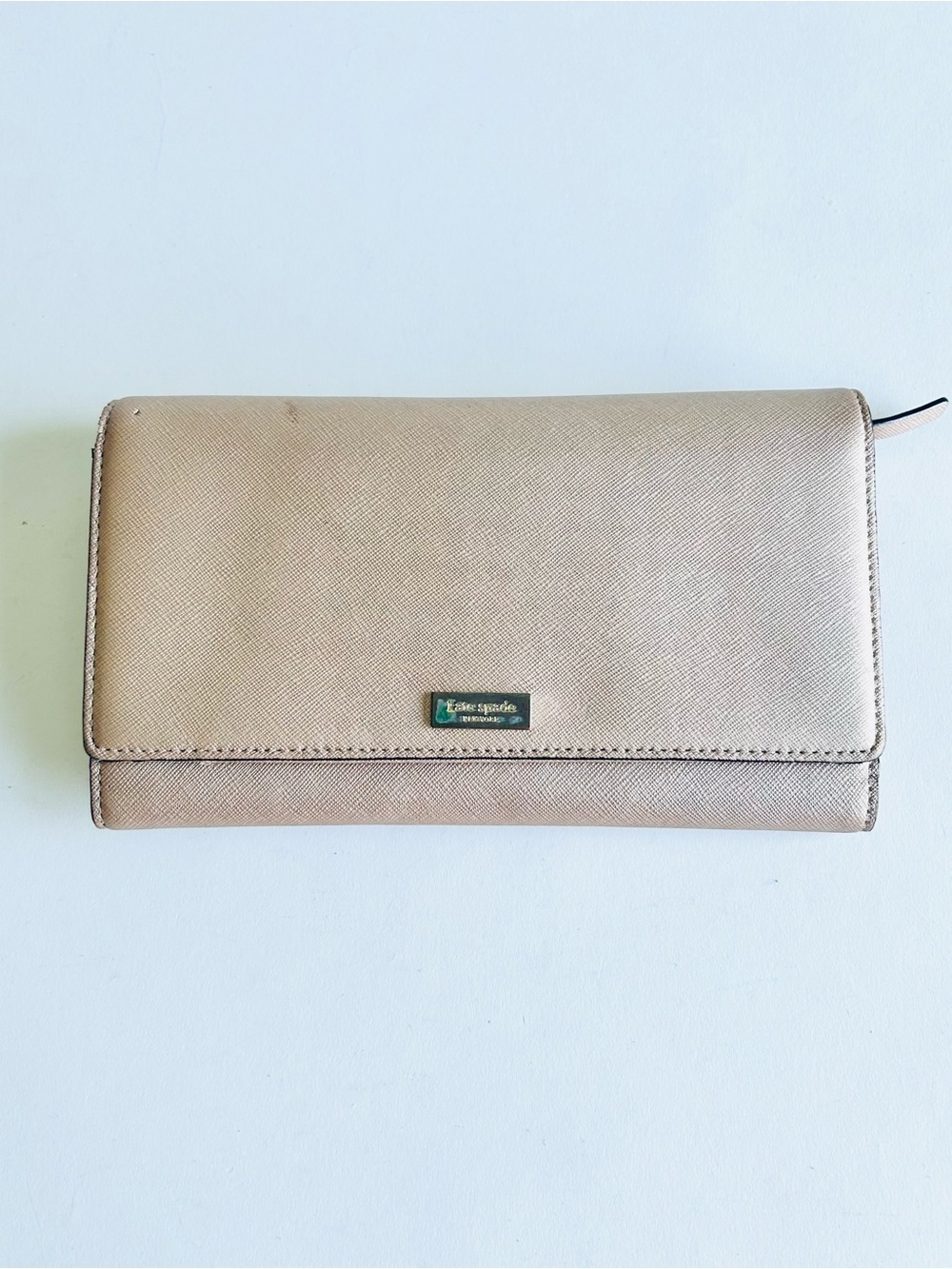 kate spade rose gold Crossgrain leather continental wallet